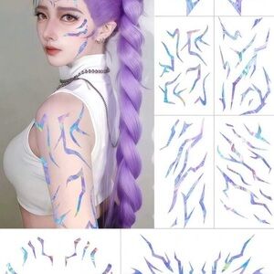 K-Pop Demon Hunters 8 Sheets Rumi Body Stripes Temporary Tattoos Waterproof New